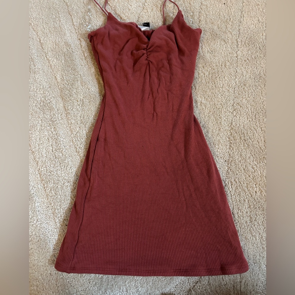 Burgundy stretchy dress, size small to extra small. Worn once.
